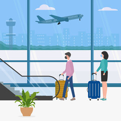 Travel Airport Plane People Tourist Escalator
