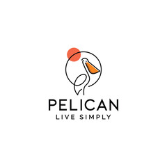 Pelican Bird Logo  Vector Design Template Inspiration