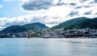 View over the fjord on a cruise between Bergen and Stavanger, Norway
