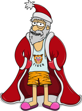 Vector illustration of Santa Claus for the year of the tiger