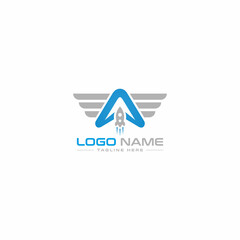 Air logo with letter A logo design vector template