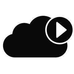 Cloud play button Isolated Vector icon which can easily modify or edit

