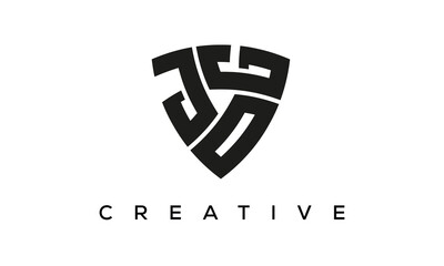 JOG letters logo, security Shield logo vector	