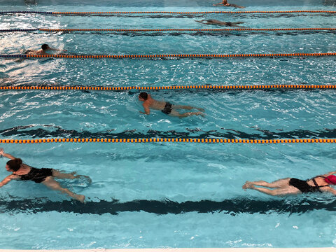 Swimming Laps In An Indoor Pool