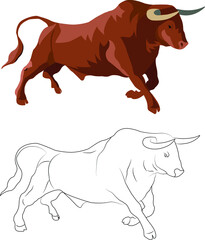 illustration of a bull for stock market