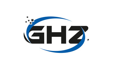 dots or points letter GHZ technology logo designs concept vector Template Element