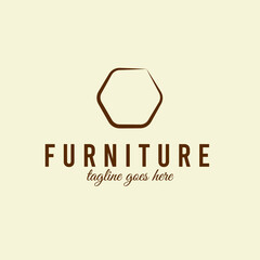 Furniture and interior logo design inspiration template element. Modern simple shape line art logo for house, furniture, decoration interior, apartment, architecture and property business company.