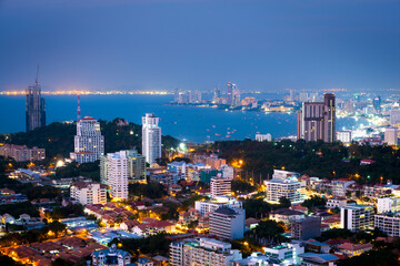 Fototapeta na wymiar A bird's-eye view of Pattaya City