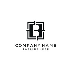 Initials B Logo Design Concept Shoots with Square Icon Style