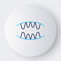 Line Vampire teeth icon isolated on white background. Happy Halloween party. Colorful outline concept. Vector