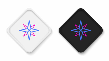 Line Wind rose icon isolated on white background. Compass icon for travel. Navigation design. Colorful outline concept. Vector