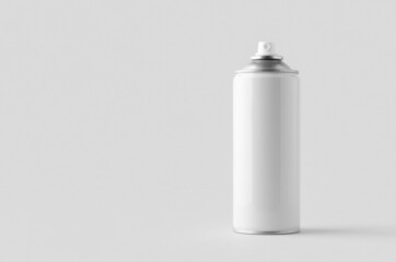 White spray paint can mockup with blank copyspace.