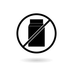 Fototapeta premium Lactose dairy product free icon with shadow