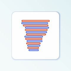 Line Tornado icon isolated on white background. Cyclone, whirlwind, storm funnel, hurricane wind or twister weather icon. Colorful outline concept. Vector