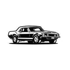 Obraz na płótnie Canvas Classic muscle car vector in black and white color vector image illustration