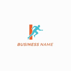 design logo creative letter I and run marathon