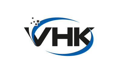dots or points letter VHK technology logo designs concept vector Template Element