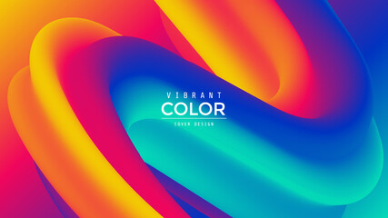 Abstract colorful 3d background. Flow of warm color into cold. Vector illustration.