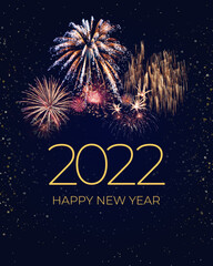 Greeting New Year 2022 card