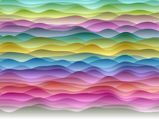 Abstract curves background. Smooth curves with gradients in vivid colors. Classy vector illustration.