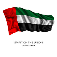 United Arab Emirates isolated flag for independence day card