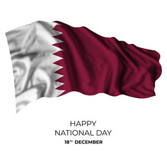 Qatar isolated flag for independence day card