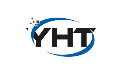 dots or points letter YHT technology logo designs concept vector Template Element