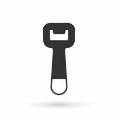 Grey Bottle opener icon isolated on white background. Vector
