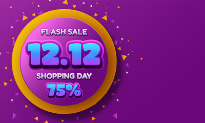 12.12 super sale discount banner template promotion design
