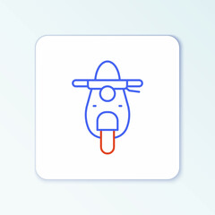 Line Scooter icon isolated on white background. Colorful outline concept. Vector