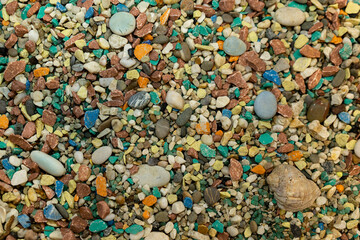 beach sand stones on the shore pebbles shells