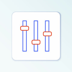 Line Music equalizer icon isolated on white background. Sound wave. Audio digital equalizer technology, console panel, pulse musical. Colorful outline concept. Vector