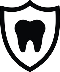 hospital and medical icon  tooth and shield