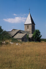 Eglise, Saint Martin du Larzac, Plateau du Larzac, Parc naturel régional des Grands Causses, 12,...