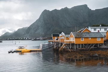 Tissu par mètre Reinefjorden Le Reinefjord est situé sur l& 39 île Moskenes des Lofoten, un magnifique groupe d& 39 îles situées au nord de la Norvège. Célèbre pour ses montagnes escarpées et ses villages de pêcheurs pittoresques.