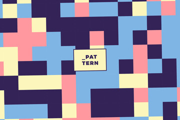 Abstract background with geometric mosaic in warm vintage color palette. Vector retro illustration easy to edit and customize. Eps10