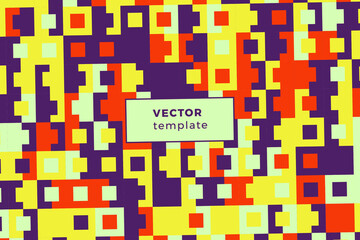 Abstract background with geometric mosaic in warm retro color palette. Vector vintage illustration easy to edit and customize. Eps10