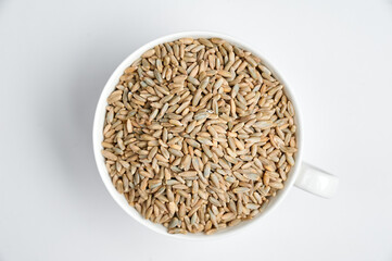 sunflower seeds on a white background