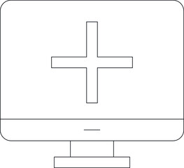 hospital icon monitor and technology