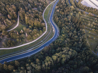 aerial view of race track