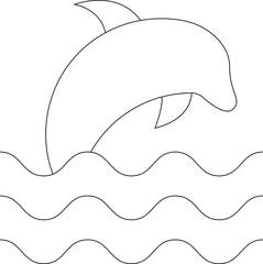 Fototapeta premium holidays icon dolphin and sea life