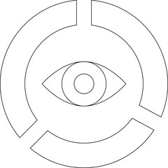 global market economics icon eye and view