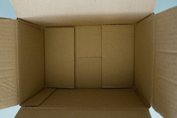 Empty craft box , open for goods, mockup