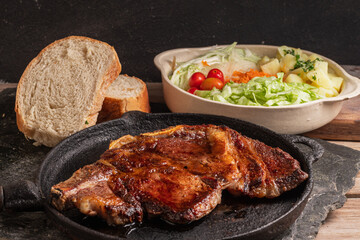 grilled pork ribs with vegetables