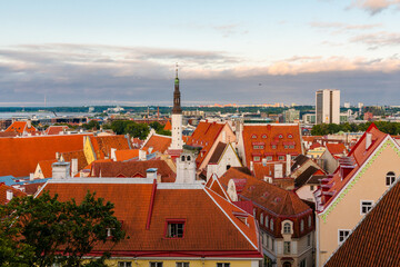Obraz premium ein Sommerabend in der baltischen Hauptstadt Tallinn