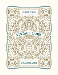Vintage label and card. Calligraphic frame design