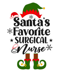 Fototapeta na wymiar Santa's Favorite Surgical Nurse