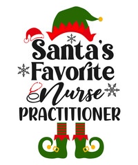 Fototapeta na wymiar Santa's Favorite Nurse Practitioner