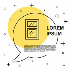 Black line Window in room icon isolated on white background. Random dynamic shapes. Vector