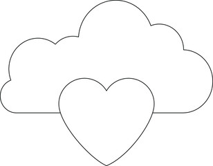 Fototapeta premium cloud computing icon love and favorite